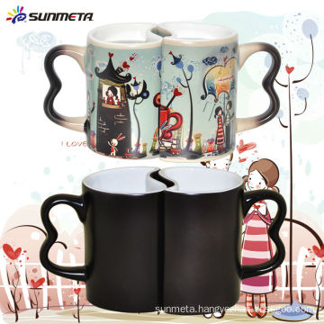 Sunmeta Hot Sale 11oz Heat-sensitive Coating Color Changing Couple Mug